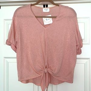 NWT- Everly Soft Knit V-Neck Ribbed Top